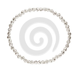 Baroque pearls in round necklace isolated on white