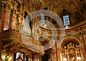 Baroque pipes organ photo