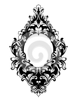 Baroque rich frame vintage Vector. Decor design element filigree calligraphy. Baroque Wedding decoration, greeting