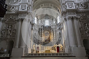 Baroque rococo decorations of the old church