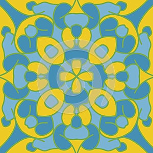 Baroque seamless floral ornamental tile pattern.