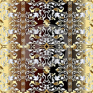 Baroque seamless pattern. Greek borders