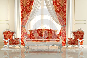 Baroque Sofa and Royal Armchairs