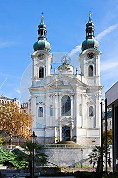 Baroque St. Mary Magdalene church, spa town Karlovy Vary, Czech