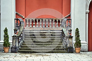 Baroque staircase in the courtyard of the former college of the Jesuits photo