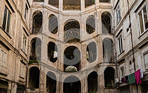 The baroque stairs of Palazzo Sanfelice, Sanita district Naples Italy photo