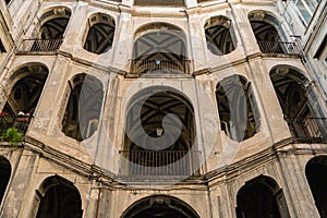 the baroque stairs of Palazzo Sanfelice, Sanita district Naples Italy photo