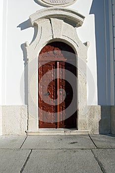 Baroque style calvinist church in Szabadszallas, Hungary photo