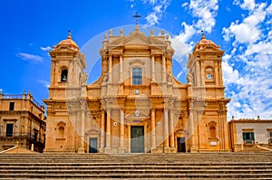 Baroque style cathedral in old town Noto, Sicily