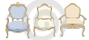 Baroque style chairs with elegant decor