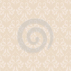 Baroque style damask vector seamless pattern