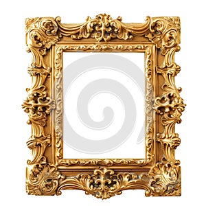 Baroque style frame isolated