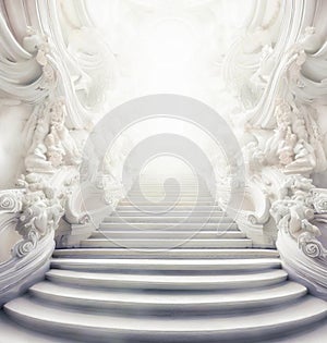 Baroque style marble staircase to Heaven