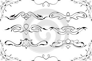 Baroque swirl elements art set