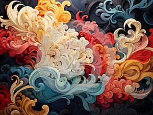 Baroque Swirls in a Symphony of Colors