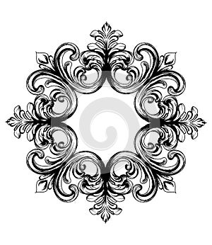 Baroque vintage ornament. Decorative design element filigree calligraphy. Wedding decoration, greeting, frame, medallions