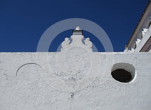 Baroque wall with top decoration in Medina Sidonia. Spain.