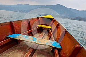 Barque on Phewa Lake in Pokhara