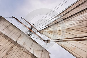 Barque Topgallant Yards and Jib Sails