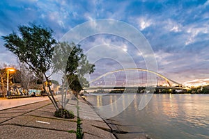 The Barqueta Bridge, in Seville, Spain