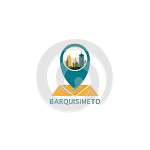 Barquisimeto city map pin vector logo photo