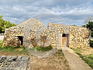 Barraca, dry-stone built shepherdâ€™s hut, Mallorca, Baleares, Spain