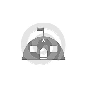 Barracks, military tent icon