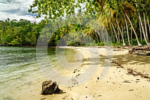 Barracuda beach on Kadidiri island. Indonesia