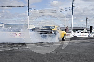 Barracuda making a smoke show on the track