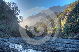 Barranco de Las Angustias at caldera de Taburiente at La Palma, Canary islands, Spain photo