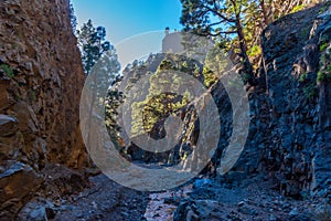 Barranco de Las Angustias at caldera de Taburiente at La Palma, Canary islands, Spain photo