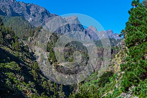 Barranco de Las Angustias at caldera de Taburiente at La Palma, Canary islands, Spain photo