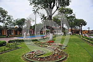 barranco lima-garden and flower square background arquitecture and building photo