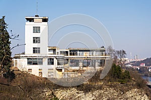 Barrandov Terraces funkcionalism buildings ruins in Prague, Czech Republic