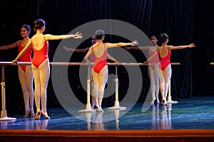 Barre training- annual Beijing Dance Academy grading test outstanding children`s dance teaching achievement exhibition Jiangxi