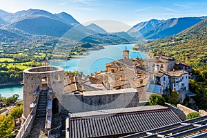 Panoramic view in Barrea, province of L`Aquila in the Abruzzo region of Italy. photo