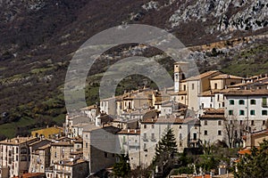 Barrea, L`Aquila, Abruzzo. Barrea is a small village in Abruzzo, perched on a rocky mountain spur.