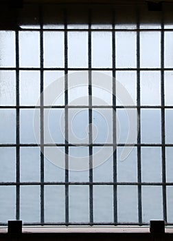 Barred prison window