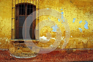 Barred window, Antigua, Guatemala.