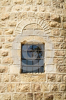 Barred window, Montefiore Windmill, Jerusalem