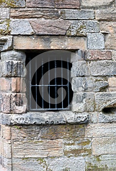 Barred Window Opening in a Medieval Building in Stirling Scotland