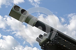 Barrel of a big military gun photo