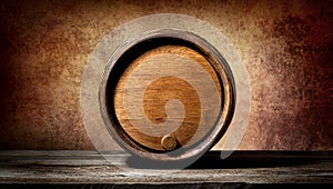 Barrel on brown background