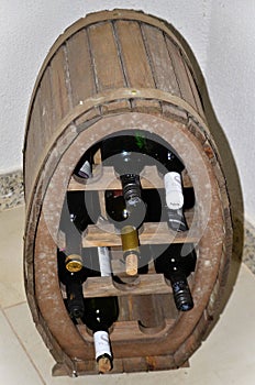 A barrel cellar filled with wines photo