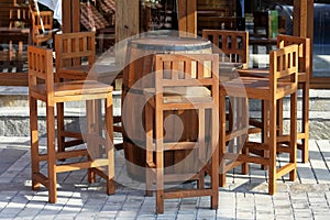 Barrel and chairs