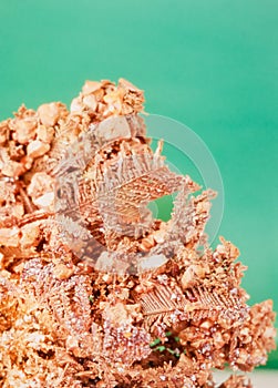 Barrel copper metallic crystals mineral rock