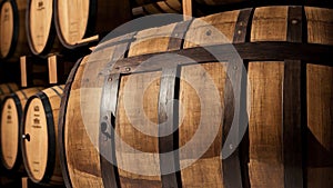 Barrel of Elegance A Captivating Still Life of a Wine Barrel.AI Generated