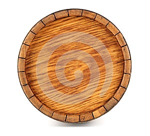 Barrel front view on white background