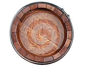 Barrel front view on white background