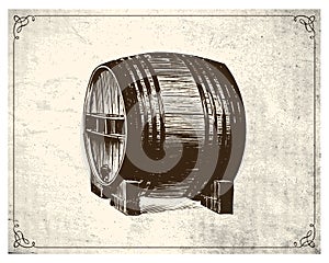 Barrel with halftone background vector